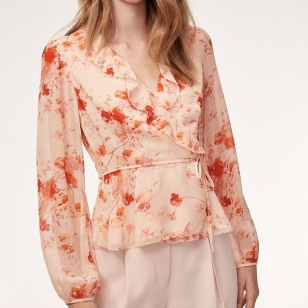 Aritzia Wilfred Nadine Floral Blouse XXS — 100% Polyester